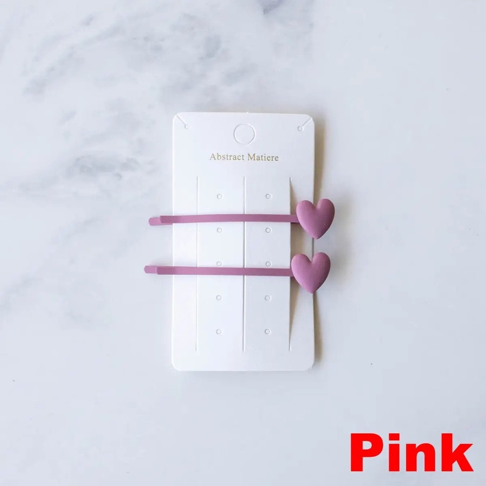 Tiepology 3D Heart Hair Bobby Pins Set